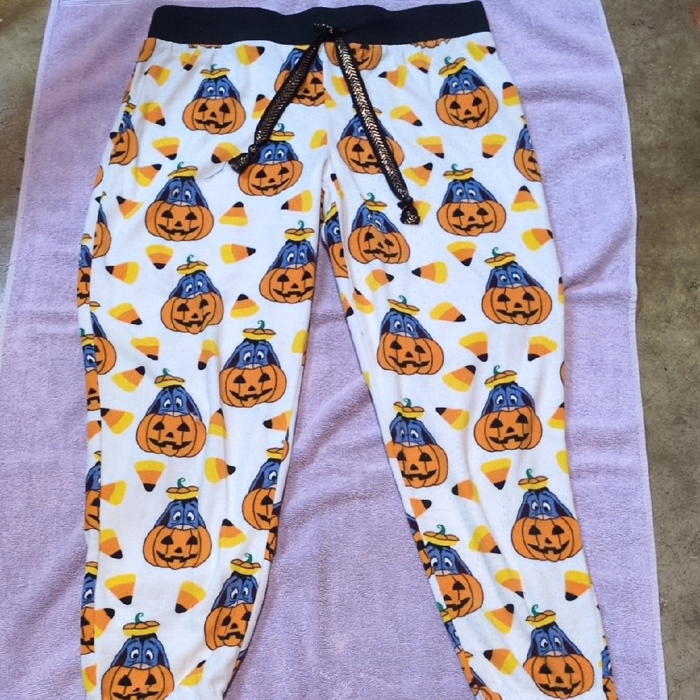 Disney Halloween Pumpkin Pajama Pants - White and Orange